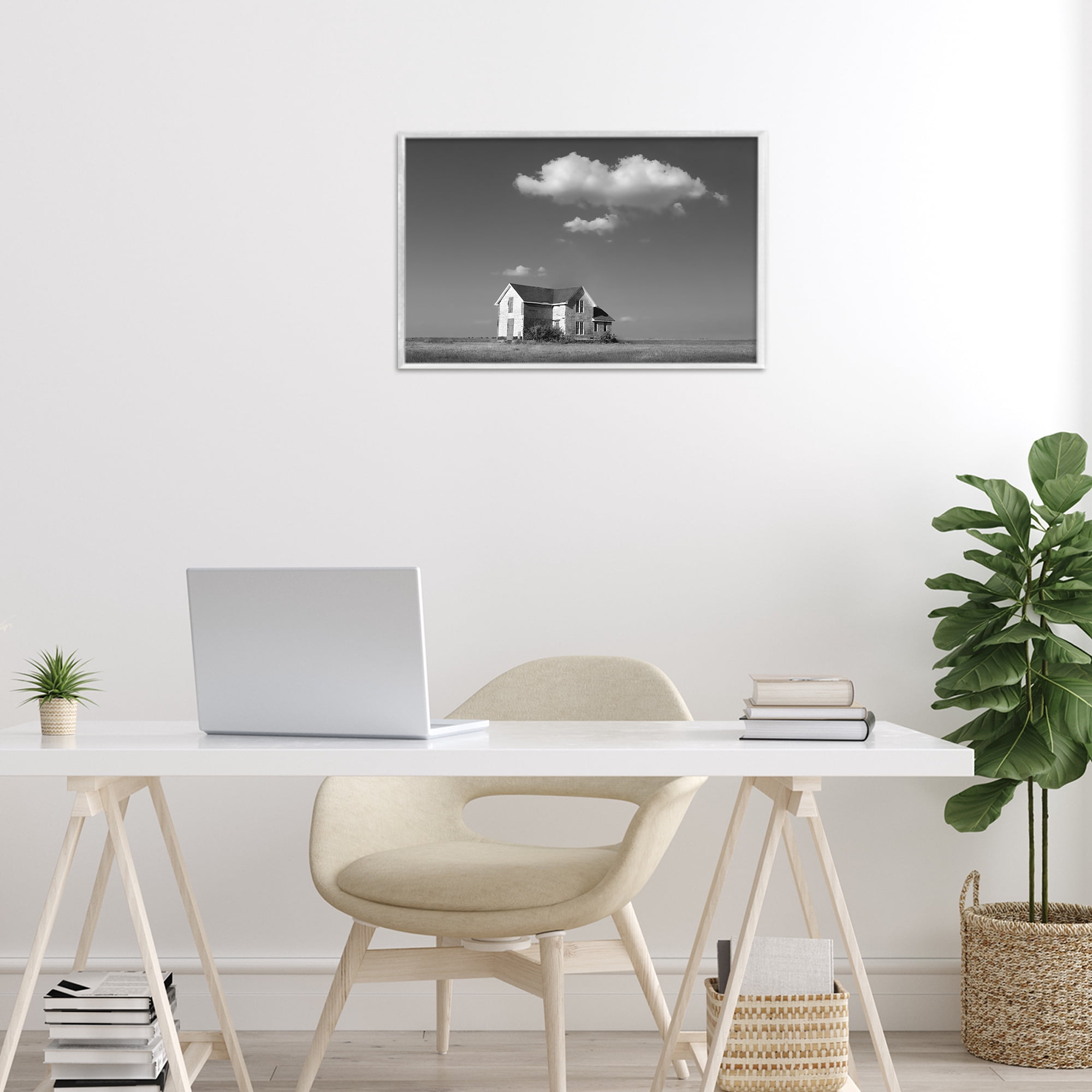 Stupell Industries Solitary Erstwhile Cottage White Framed Giclee Art, design by Steve Toole