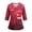 AY39_Deep Red, variant on IYYVV Halloween Mens Scrub Tops Plus Size V-Neck 3/4 Sleeve Nursing Scrub Pumpkin Print Uniforms with Pocket Black S