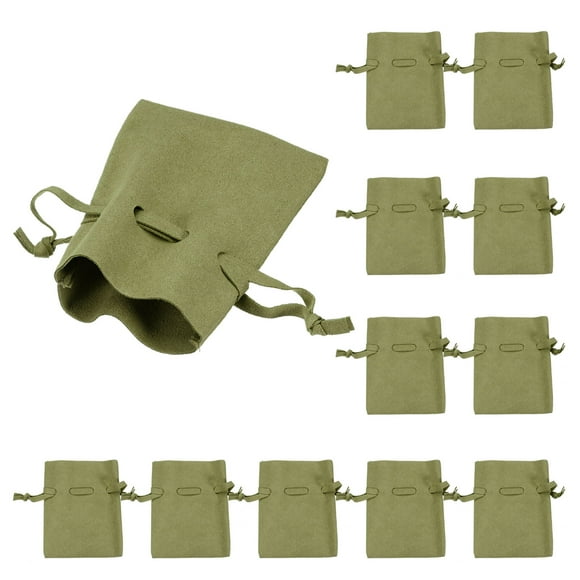 Uxcell 12 Pcs Bolsa de Joyería de Microfibra 3.5 × 2.7 Pulgadas, Verde