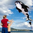 thumbnail image 5 of HENGDA KITE for Children and Adults 55inch Soft Whale Dolphin Kite Black Polyester, 5 of 10