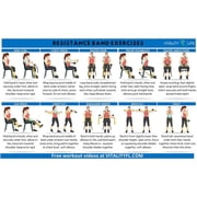 Resistance Band for Seniors: exercise band, light resistance, longer length + exercise guide. Latex-free .