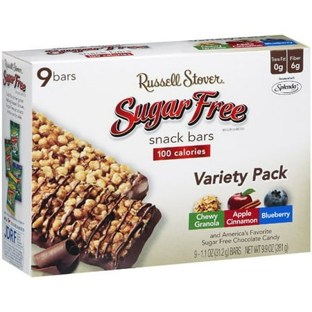 Russell Stover: 100 Calories Variety Pack 1.1 Oz. Ea. Sugar Free Snack Bars, 9.90 oz
