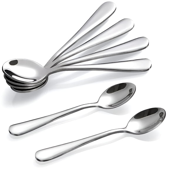 ACDANC Stainless Steel Spoons - 6 Pack Silverware Spoons,14*3.2cm Teaspoon for Coffee,Dessert,Daily Use,Spoons Silverware,Durable Tableware Spoons