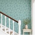 thumbnail image 2 of S4Sassy Fern Leaf Wallpaper - Blue Wall Covering, 25" x 120" Self-Adhesive Vinyl Wall Paper, Decorative Walls Wrap, Easy DIY Walls Covering For Bedroom, Living Room, Living Space, 2 of 9