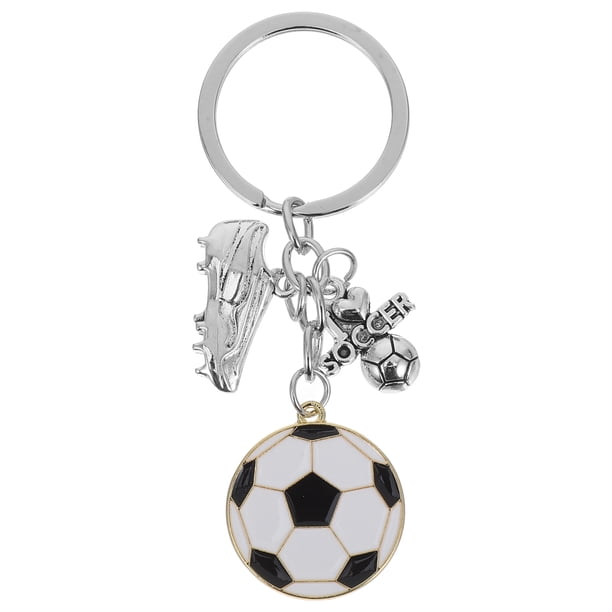 Llavero de balón de fútbol Mini llavero de fútbol Llavero de balón deportivo para favores de fiesta Recuerdo del equipo Recompensas deportivas Sorteos de eventos Blanco