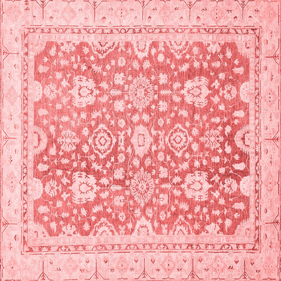 Ahgly Company Machine Washable Indoor Square Oriental Red Traditional ...