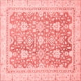 thumbnail image 1 of Ahgly Company Machine Washable Indoor Square Oriental Red Traditional Area Rugs, 4' Square, 1 of 4