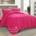 thumbnail image 4 of Exclusivo Mezcla Queen Quilt Set, 3-Piece Lightweight Queen Quilts Soft Bedspreads Bed Coverlets, Hot Pink, 90"x96", 4 of 9