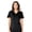 BLACK, variant on Landau ProFlex Tailored Fit Stretch 2-Pocket V-Neck Scrub Top for Women 4168