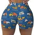 thumbnail image 2 of Lsque Construction Vehicles Pattern High Waisted Biker Shorts for Women-Tummy Control Fitness Athletic Workout Running Yoga Gym Shorts,Moisture-Wicking-Small, 2 of 9