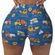thumbnail image 2 of Balery Construction Vehicles Pantalones cortos de entrenamiento estampados para mujer, sin costuras, ajustados, para gimnasio, yoga, correr, deportes, ejercicio activo, fitness.-XX-Large, 2 of 8