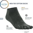 thumbnail image 2 of FUN TOES 3 Pairs Men's Cotton Toe Socks - Breathable Mesh, Barefoot Running, Shoe Size 6-10, 2 of 5