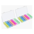 thumbnail image 1 of Paquete de 2 cajas de contenedores de almacenamiento de pintura de diamantes de 28 rejillas, organizador de plástico, cajas de bordado de diamantes LingWen 1327533354714, 1 of 1