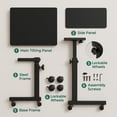 thumbnail image 4 of TOSCARA Adjustable Sit & Stand Desk &ndash; Rolling Laptop Desk with Lockable Wheels, Portable Standing Computer Table for Home Office, Small Space W, 4 of 8