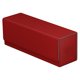 thumbnail image 1 of Organizador de tarjetero, caja de cuero con cierre, estuche para 300 cartas, tamaño compacto y portátil 400+ rojo, 1 of 9