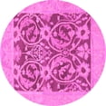 thumbnail image 1 of Ahgly Company Indoor Round Abstract Pink Modern Area Rugs, 5' Round, 1 of 4
