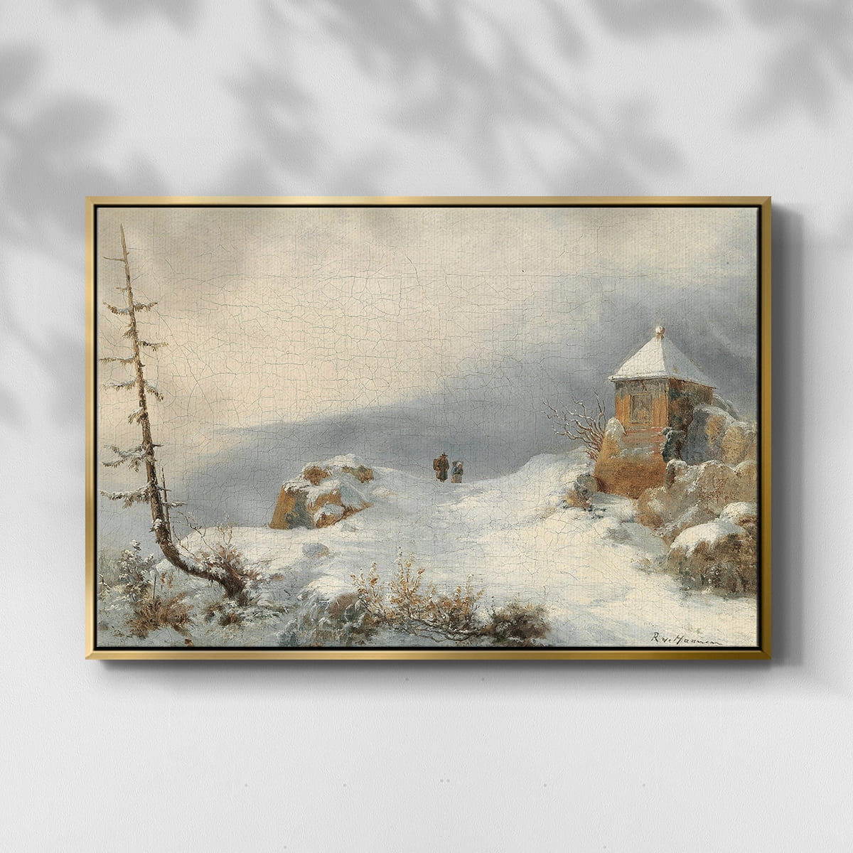 Vintage Landscape-CDIII By Wexford Home Framed in Gold Wood Gallery Wrapped Canvas 25 in. x 37 in.