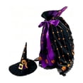 thumbnail image 2 of AZXY Halloween Porch Goose Outfit with Witch Hat, 23‑Inch Star Pumpkin Print Goose Clothing for Cement & Plastic Porch Statue, Goose Cloth, Outdoor Halloween Decorations for Yard Lawn Garden Porch, 2 of 6
