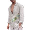 thumbnail image 1 of Hombres Casual Botones Playa Sin Posicionamiento Estampado Turndown Cardigan Camisa de Manga Larga Odeerbi ODB-6, 1 of 5