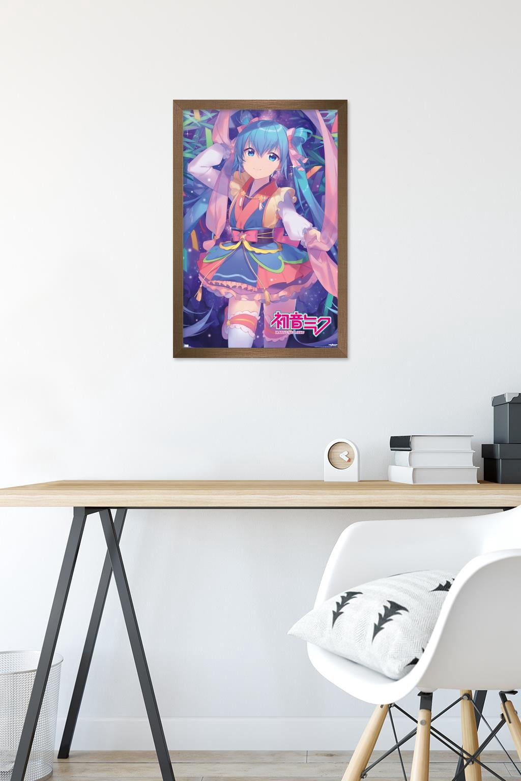 Hatsune Miku - Ribbons Wall Poster, 14.725" x 22.375" Framed