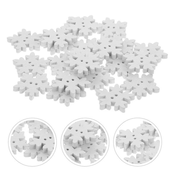 HONMEET 50pcs Snowflake Buttons for Sewing Christmas Crafts Embellishments on Clothing and Holiday Decorations
