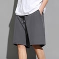 thumbnail image 6 of BXINGOHAI Mens Shorts Drawstring Athletic Vacation Elastic Waist Summer Shorts for Men Lightweight Casual Trendy Shorts Dark Gray,M, 6 of 6