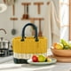 thumbnail image 4 of Cesta De Almacenamiento Tejida a Mano, Caja Organizadora Portátil Con Asa Para El Hogar, El Baño Y Las Compras, Color Amarillo, 4 of 9