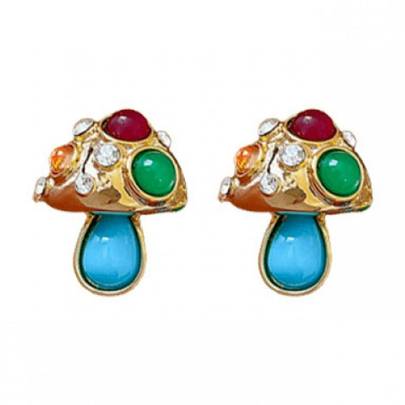 Colorful mushroom earrings for women, niche earrings