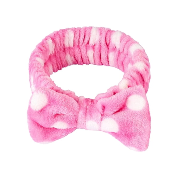 RUBY VIBE CO Spa Headband Soft Microfiber Headband for Face Washing, Makeup Application and Skincare Routine, Pink White, 1 Pack