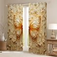thumbnail image 2 of Homewish Romantic Gold Butterfly Black Out Curtains for Adult, Stereoscopic Floral Curtains Pack of 2 (42x63 Each), Modern Fashion Style Bedroom Curtains, Black Out Curtains Decor, 2 of 6