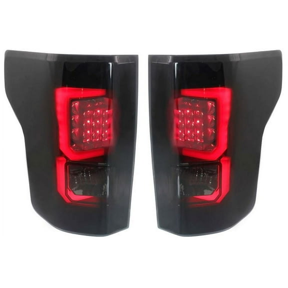For 2015-2017 F-150 Right or Left Tail Light Smoked Lens; Black Interior