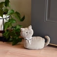 thumbnail image 4 of WHW Kitty Cat Door Stops, Corduroy Fabric, Bow Collars, Weighted, Grey and Brown, 11.75 Inches, 2 Piece Set, 4 of 8