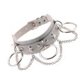 thumbnail image 4 of Qarigey Harajuku Chocker Sexy Lock Key Remaches Black Goth Punk Chokers Gothic Gargantilla Collar para mujeres Hip Hop Cosplay Ropa, zapatos y accesorios Miscelánea Gris, 4 of 6