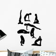 thumbnail image 1 of Yoga Poses Silhoutte Wall Decal by Wallmonkeys Peel and Stick Graphic (24 in H x 16 in W) WM339033, 1 of 4