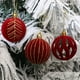 thumbnail image 5 of Juego de 6 bolas navideñas flocadas, color burdeos, blanco y verde, para colgar en el árbol de Navidad, decoración del hogar para Año Nuevo, 5 of 5