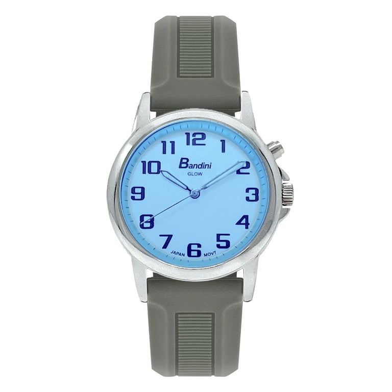 Bandni Mens Glow Watch Washable Silicone Band 38mm Analog Men s Easy Read Wrist Watch with Light Light Up Watches Quartz White Dial Big