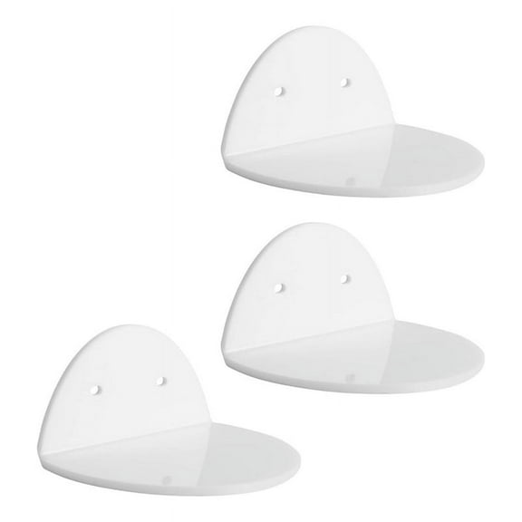 Acrylic Floating Wall Shelves Set 3 for Security Cameras, Baby Monitors, Speakers,Universal Small Shelf,White