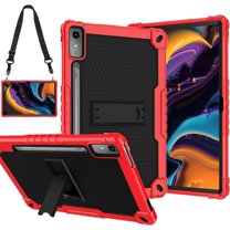FIEWESEY Case for Lenovo Tab P12 12.7 Inches Tablet Case,Heavy-Duty Drop-Proof Shockproof Hybrid Kids Protective Case for Lenovo tab P12/Xiaoxin Pad Pro 12.7" Tablet Case TB370FU/TB371FC (Red/Black)