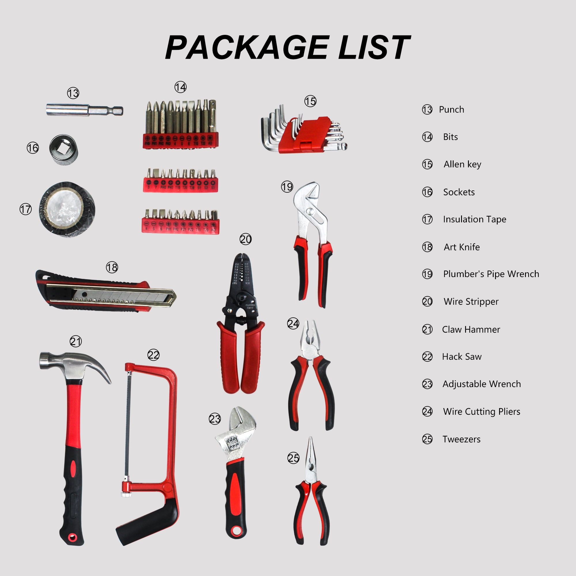 238 Pieces Socket Wrench Hand Tool Sets, Household Mixed Auto Repair Tool Kit with Tool Box Storage Case