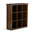 thumbnail image 3 of WyndenHall  Stratford Wood Transitional 9-cube Bookcase - 43.2"w x 15"d x 44.6" h Russet Brown Lacquer, Stained, 3 of 5