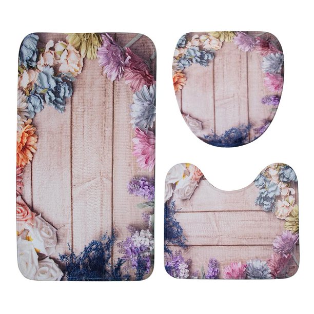 3 alfombrillas de absorción de agua, cubierta de asiento de inodoro, almohadilla de baño antideslizante, decoración del hogar (4) Tmvgtek Para estrenar