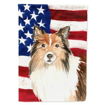 Patriotic USA Sheltie House Flag