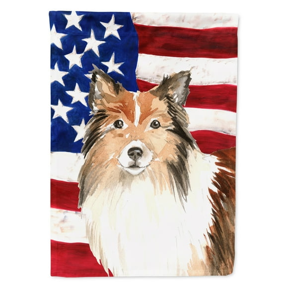 Patriotic USA Sheltie House Flag