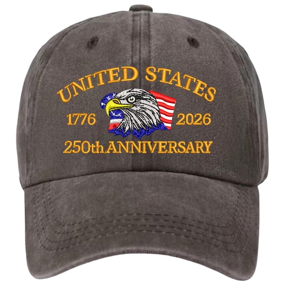 TOWED22 250 Anniversary USA Hat for Men Women,Printed Adjustable Baseball Cap,Patriotic 250th Gift for Husband,Veteran Coffee