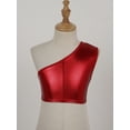 thumbnail image 4 of YONGHS Kids Girls Hip Hop Dance Vest Shiny Metallic Sport Crop Top 4-14 Red 10-12, 4 of 7