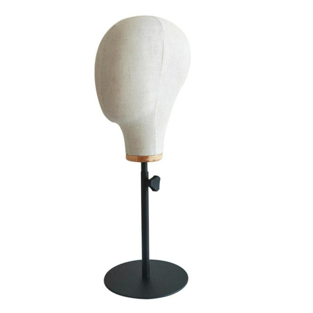 Maniquí de lona de algodón de 21 pulgadas con gorro para peluquín, joyería y auriculares.