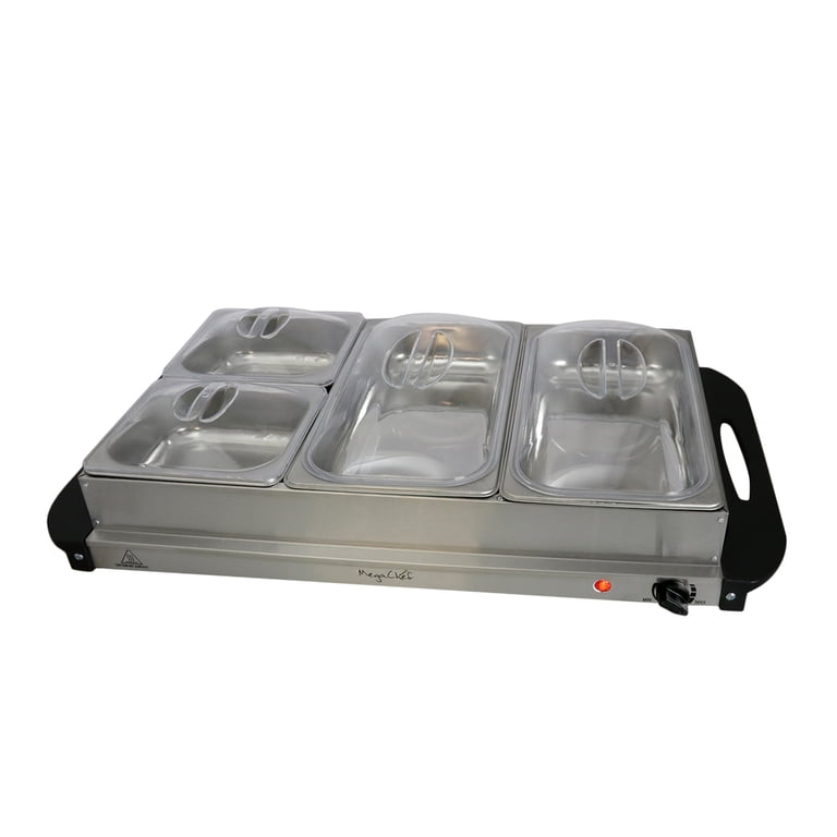 MegaChef 3 Section Buffet Server & Food Warmer photo 2