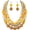Amber Yellow Set, variant on 3 Layer Chunky Statement Beaded Necklace and Earrings Set, Fashion Multi Layer Women Collar Necklace Jewelry Set (NK-10625-Pink Red Set)