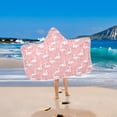 thumbnail image 2 of Yayeee Kids Hooded Towel with Hand Pockets Beach Soft Absorbent Bath Wrap 50 x 23.5 inch, Pink Cartoon Swans Pattern, 2 of 5