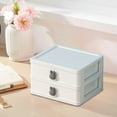 thumbnail image 5 of Tgbvmt Desktop Storage Box, Drawer Style Organizer for Stationery Jewelry Small Accessories,Plastic Sorting Box for Desk Organization Space-Saving Clear View Design, Available in White Blue Pink, 5 of 6